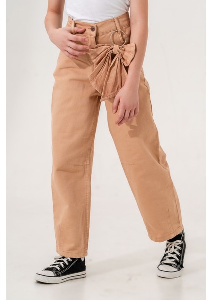 Kız Çocuk Fiyonklu Keten Pantolon G2557 fiyatları