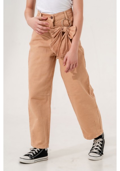 Kız Çocuk Fiyonklu Keten Pantolon G2557 modelleri