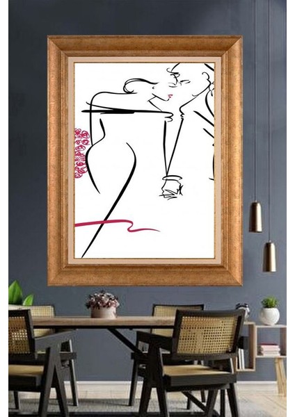 Altın Çerçeveli Paspartulu Tablo N1574