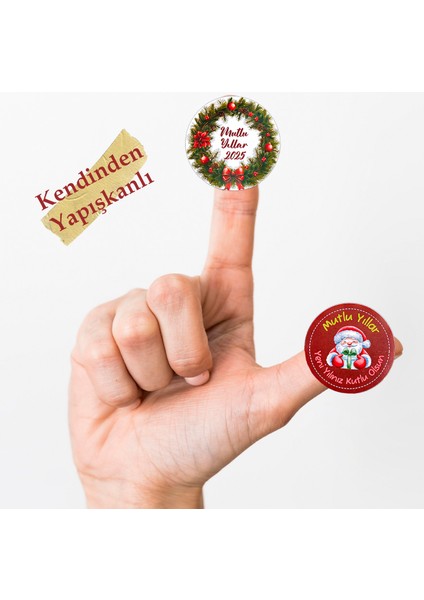 Mutlu Yıllar Yılbaşı Sticker, Yılbaşı Çıkartma Cam Sticker Happy New Year Duvar Sticker-A4 Boyutunda