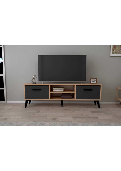 Melen 2 Çekmeceli 140 cm Tv Sehpası - Atlantik Çam / Siyah fiyatları