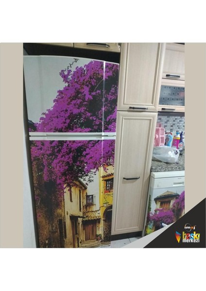 Buzdolabı ve Bulaşık Makinesi Kapak Kendinden Yapışkanlı Sticker Folyo Begonvil Manzara indirimleri