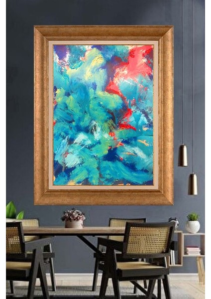 Altın Çerçeveli Paspartulu Tablo N3670