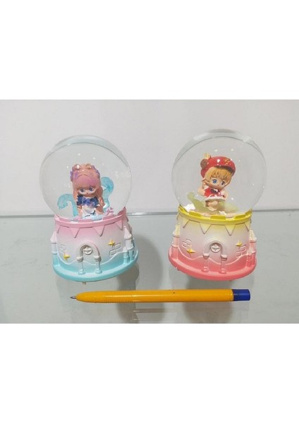 Müzikli ve Işıklı Kar Küresi 12 cm 4149 Turkuaz