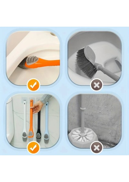 Silikon Tuvalet Klozet Detay Temizleme ve Ince Detay Fırçası 2'li Set indirimleri