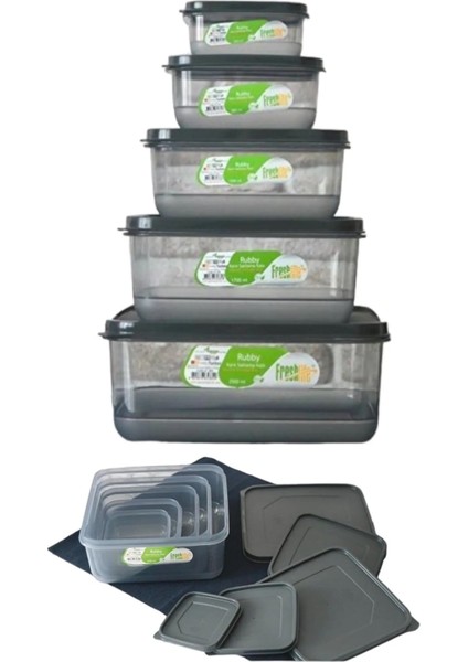 5’lı Mikrodalga Fırın ve Derin Dondurucu Kullanımına Uygun Saklama Kabı 250ML 500ML 1lt 1,7lt 2,5lt