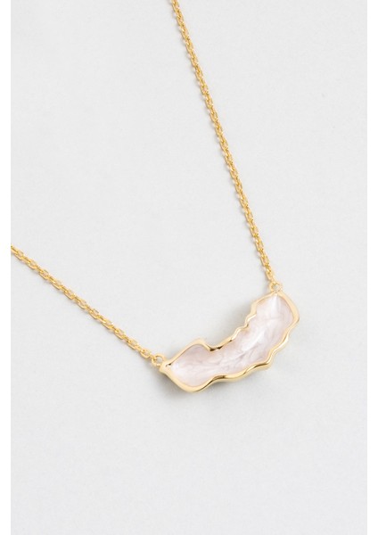 Derin Beyaz 18 Ayar Sarı Altın Kaplama 45 cm Gümüş Kolye fiyatları