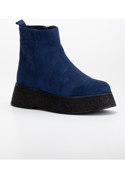 Kadın Bot Lacivert Kalın Taban Süet Bağsız Yüzüdüz fırsatları