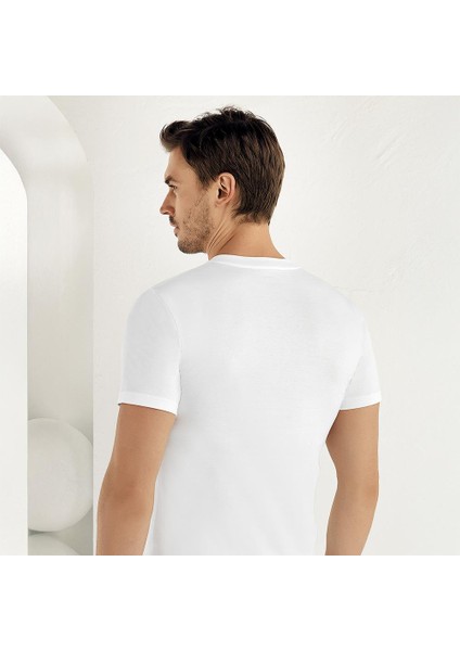 E003 6'lı Paket Erkek %100 Pamuk Beyaz O-Yaka Fanila L fiyatları