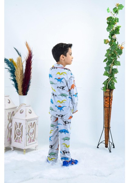 Dinozor Baskılı Çocuk Pijama Takım modelleri