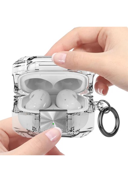 Samsung Galaxy Buds 2 - Buds Pro - Buds 2 Pro Transparan Tank Kılıf +Kanca
