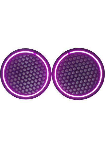 Damla 20CM Neon LED Işıklı Midrange Hoparlör Kapağı Çiftli (2ADET) Mor