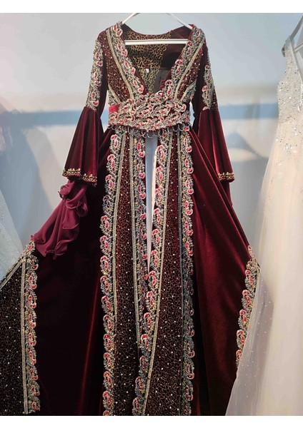 Bordo Kına Gecesi Kaftan