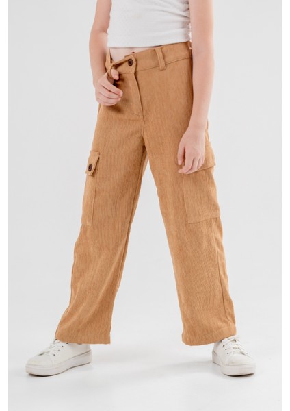 Kız Çocuk Kargo Cepli Şönil Pantolon G2524 fiyatları