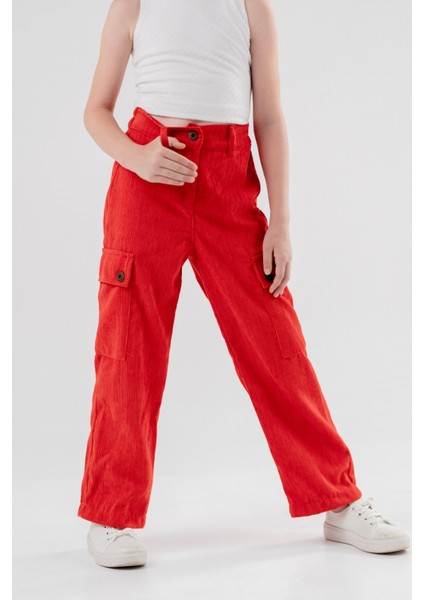 Kız Çocuk Kargo Cepli Şönil Pantolon G2524 fiyatları