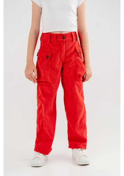Kız Çocuk Kargo Cepli Şönil Pantolon G2524 modelleri