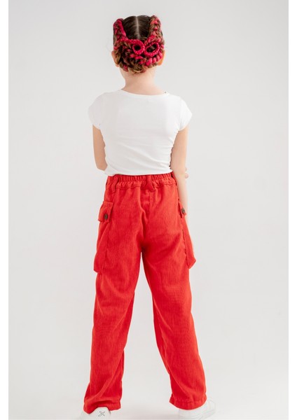 Kız Çocuk Kargo Cepli Şönil Pantolon G2524 fırsatları