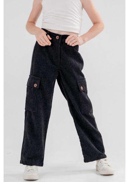 Kız Çocuk Kargo Cepli Şönil Pantolon G2524 modelleri