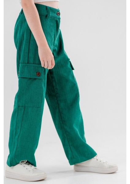 Kız Çocuk Kargo Cepli Şönil Pantolon G2524 modelleri