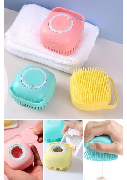 Yumuşak Dokuya Sahip Şampuan Hazneli Banyo Lifi Banyo Kesesi Sırt Kesesi Hazneli Silikon Kese Lif