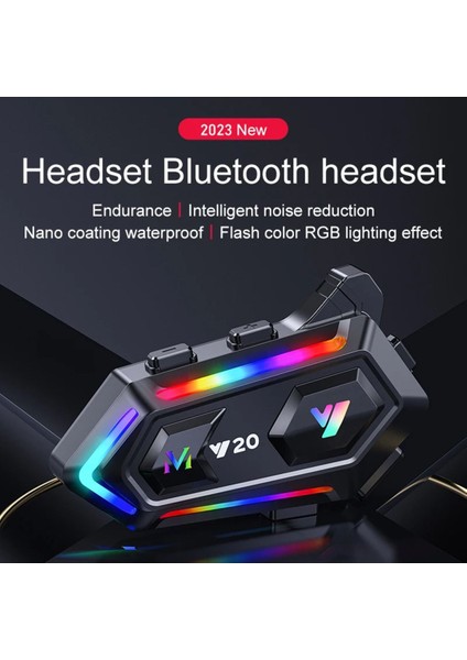 Y20 Motosiklet Bluetooth Kulaklık 5.3 Kask Kulaklık Ç Gürültü Önleyici Rgb Işık Su Geçirmez fırsatları