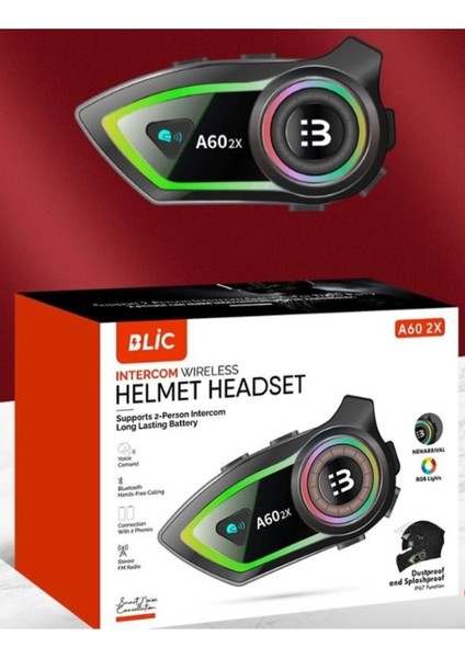 Blic A60 2x Su Geçirmez Işıklı Intercom Motosikelt Kask Kulaklığı modelleri