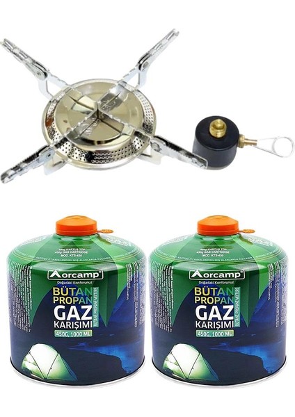 Siboplu Katlanabilir Kamp Ocak K-502+2 Adet Tüp KTS-450 ORC-025-A2