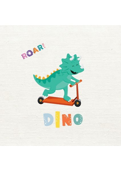 Dinozor Desen Çok Amaçlı Kanvas Çanta