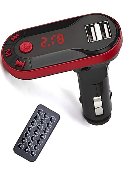 Yeni Nesil Universal Kumandalı Bluetooth Araç Kiti Oto Çakmaklık Şarj Aleti Fm Transmitter Cihazı