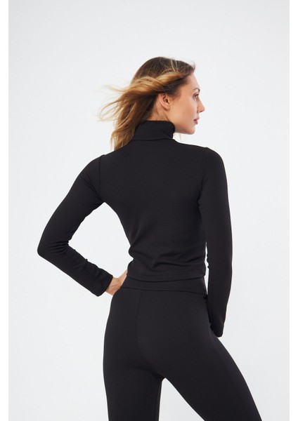Fitilli Soft Touch Balıkçı Yaka Bluz Siyah modelleri