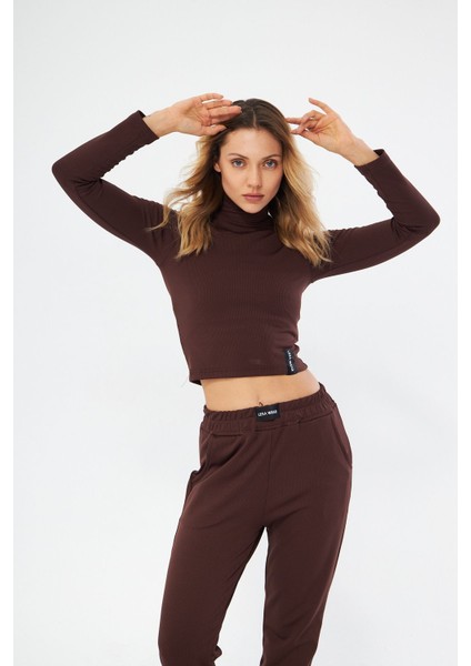 Fitilli Soft Touch Balıkçı Yaka Bluz Kahverengi fiyatları