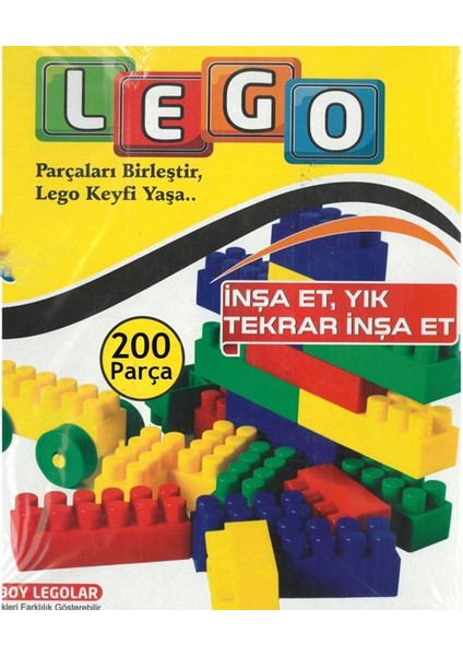 Eğitici Yaratıcı 200 Parça LEGO Seti Ufku Açar,zeka Geliştirip Beceri Kazandır Bina,araba,tren Setli