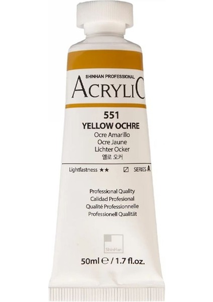 Akrilik Boya Profesyonel Yellow Ochre (551) 50ML Tüp (Seri A)