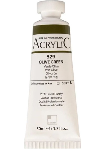 Akrilik Boya Profesyonel Olive Green (529) 50ML Tüp (Seri B)