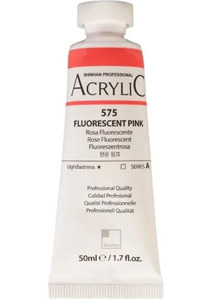 Akrilik Boya Profesyonel Fluorescent Pink (575) 50ML Tüp (Seri A)