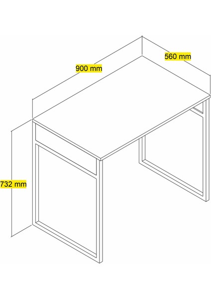 Vira Metal Ayaklı Çalışma Masası - Atlantik Çam / Beyaz