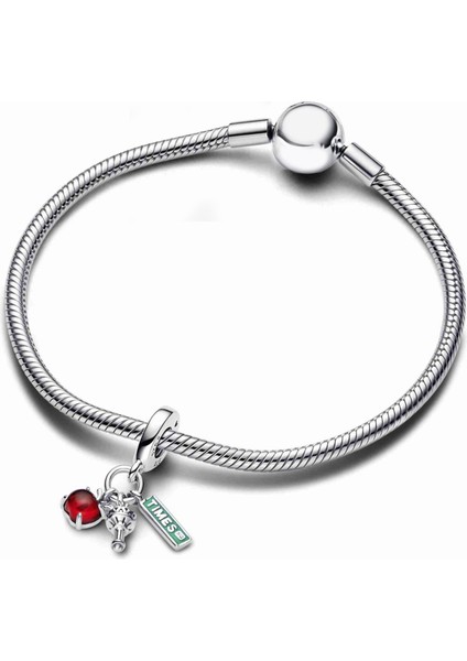 Meşale ve Sokak Tabelası Üçlü Sallantılı Gümüş Charm - NUR-CM00386 modelleri