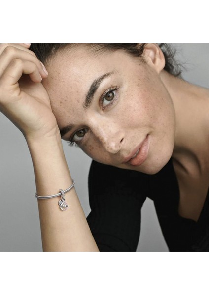 Anne ve Sonsuzluk İşareti Çift Sallantılı Gümüş Charm - NUR-CM00215 fırsatları