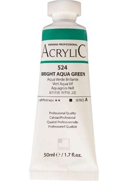 Akrilik Boya Profesyonel Bright Aqua Green (524) 50ML Tüp (Seri A)