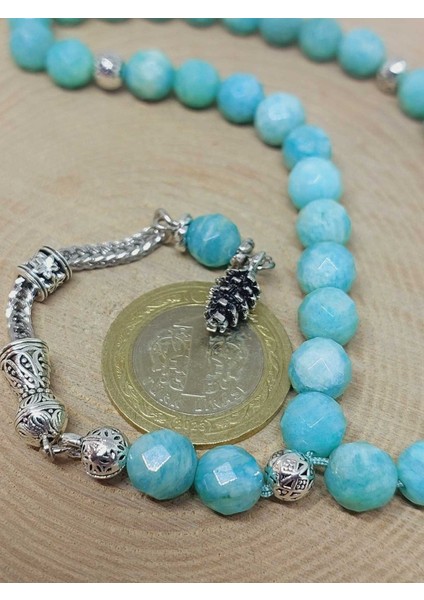 Amazonit Taşı Üst Segment Faset Kesim 33LÜK Tesbih 8mm (42525) modelleri