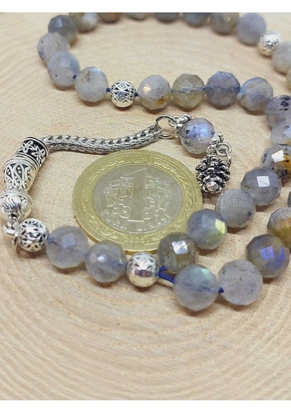 Labradorit Taşı Üst Segment Faset Kesim 33LÜK Tesbih 7.5mm (53080) modelleri