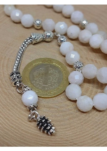 Ay Taşı Üst Segment Faset Kesim 33LÜK Tesbih 8mm (42565) modelleri