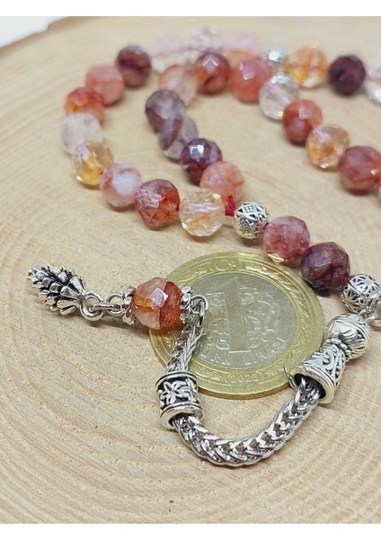 Hematoid Kuvars Taşı Üst Segment Faset Kesim 33LÜK Tesbih 7mm (53082) modelleri