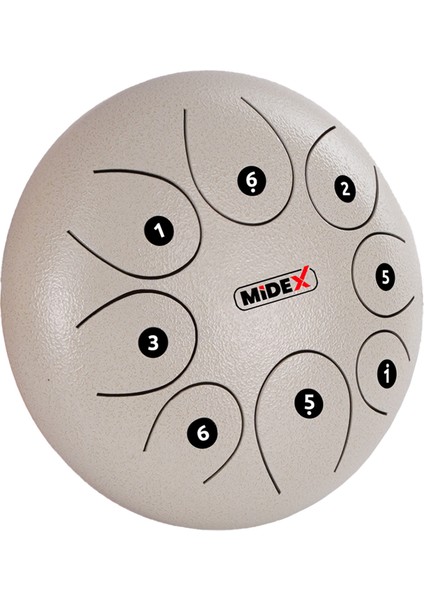 TD-108WH Çelik Dil Davul Handpan 10 Inç 8 Ton Steel Tongue Drum Full Set