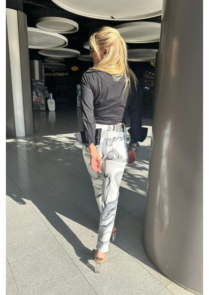 EXP24 Dar Paça Licra Desenli Pantolon fiyatları