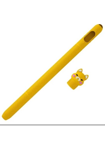 Apple Pencil 2. Nesil Uyumlu Koruyucu Silikon Kılıf Sevimli Kedi Figürlü (Ürün Kalem Değildir)