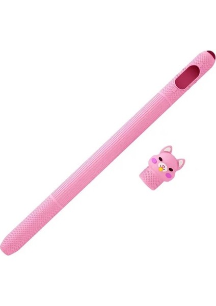 Apple Pencil 2. Nesil Uyumlu Koruyucu Silikon Kılıf Sevimli Kedi Figürlü (Ürün Kalem Değildir)