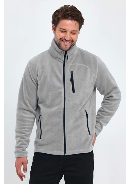 Erkek Kadın Outdoor Cepli Tam Fermuarlı Polar