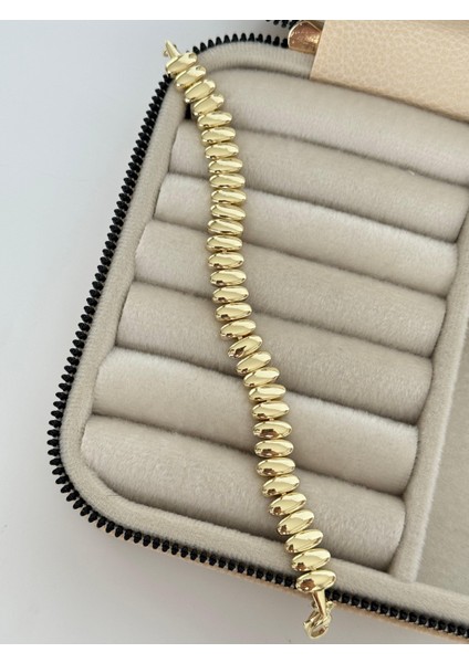 Gold Taşsız TASARIM14K Özel Seri Bileklik