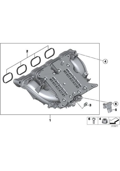 171301 Bmw N20 Emme Manifoldu 11617588126 11617588126